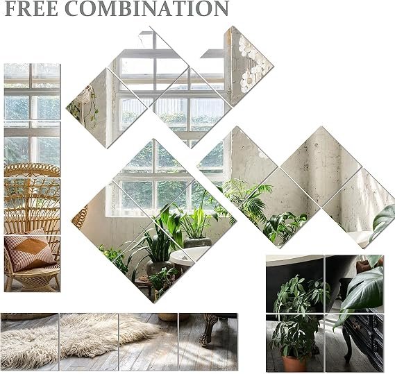 ORYZEN DIY Square Mirror Wall Stickers Grid Set - Image 4